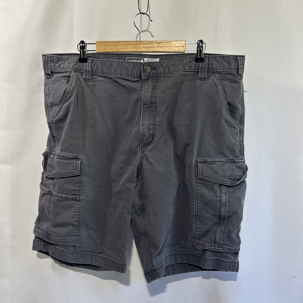 Carhartt Cargo Shorts Men's 42 Gray Relaxed Fit Rugged Flex Canvas 103542
